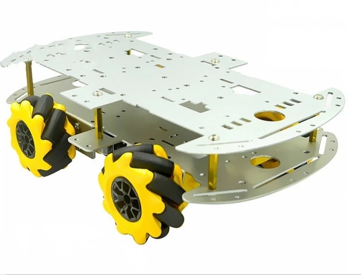 Sasis Mobil Robot RC Paduan Aluminium Dengan Roda Mecanum