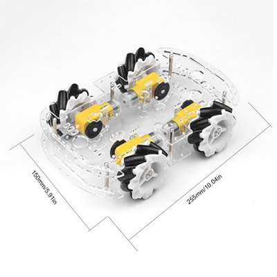 Kit Chassis Mobil Cerdas Roda Transparan Plastik 4WD Untuk Mecanum