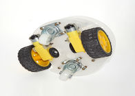 3 Lapisan Akrilik Arduino Car Chassis 66mm Ban Diameter 15 * 14 * 11.5cm Ukuran