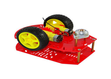 Dua Roda Drive Arduino Mobil Robot Multi - Lubang Dengan Warna Merah / Kuning