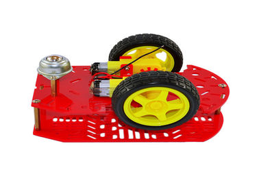 Dua Roda Drive Arduino Mobil Robot Multi - Lubang Dengan Warna Merah / Kuning