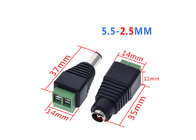 2.5 MM Diameter DC Power Plug Adapter 12 V Female Male konektor