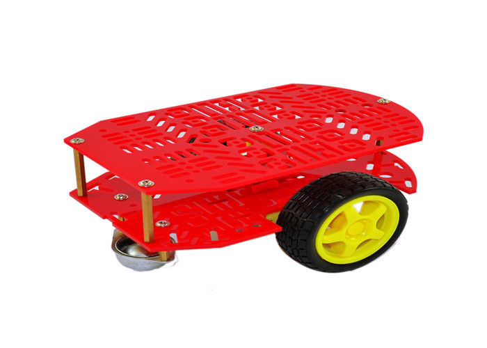Dua Roda Drive Arduino Mobil Robot Multi - Lubang Dengan Warna Merah / Kuning