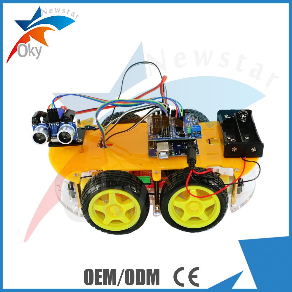 Remote Control DIY RC Car Kit Dengan modul Ultrasonic Infrared Receiver